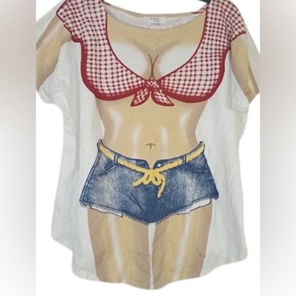 VINTANGE COUNTRY GIRL BODY OVERSIZED T-SHIRT SWIMSUIT COVER-UP 🌟NWOT🌟 - Picture 8 of 11